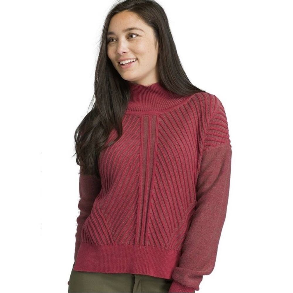 prAna Maroon Red Sentiment Turtleneck Sweater Size S